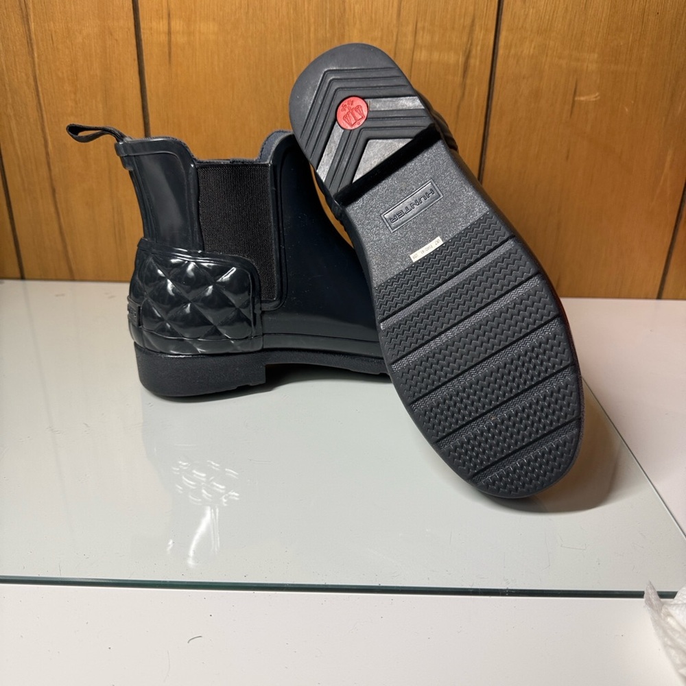Hunter Black Quilted Chelsea Rain Boots